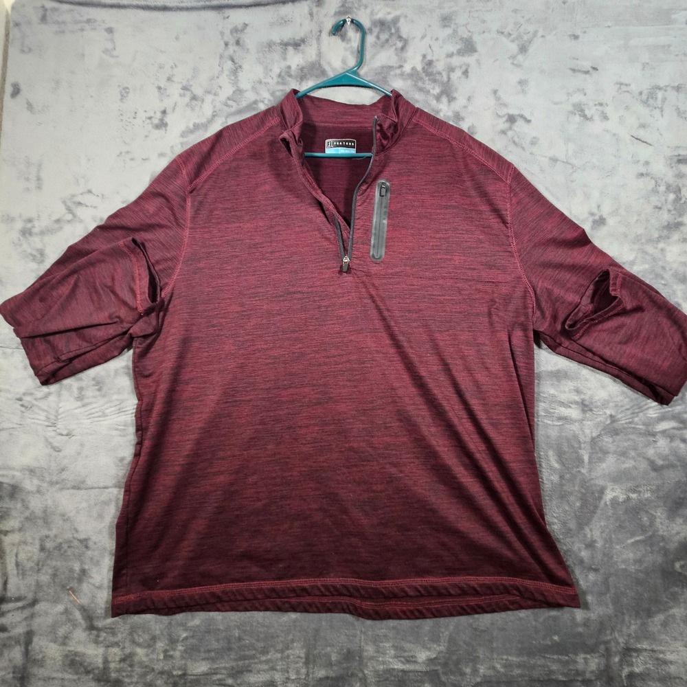 PGA Tour Pullover Golf Shirt‎ 1/4 Zip Athletic Long Sleeve Men's Red Size XXL